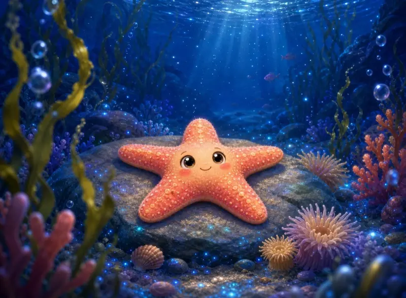 Cover art for the children's picture book "The Starry Fish"