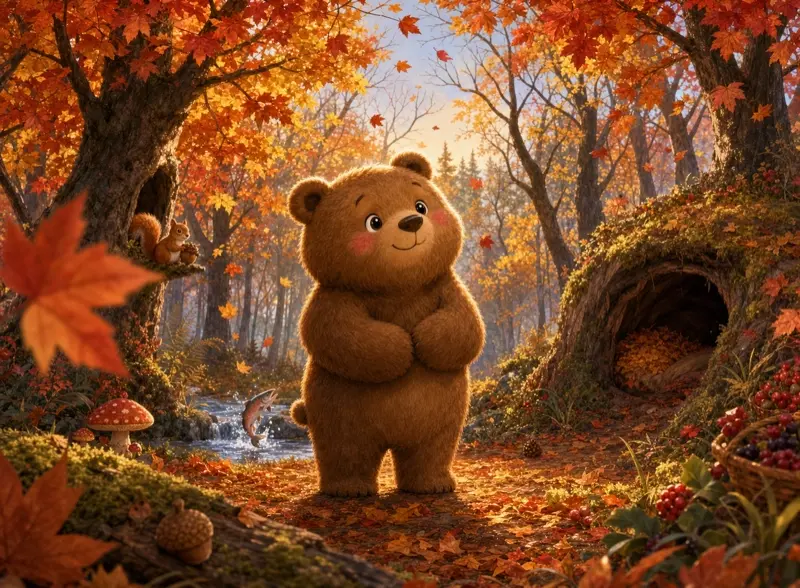 Cover art for the children's picture book "The Sleepy Bear"
