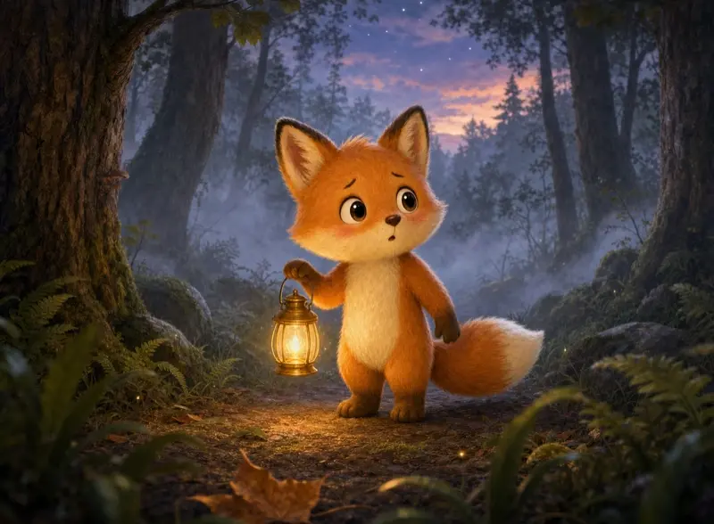 Cover art for the children's picture book "Rusty and the Foggy Path"