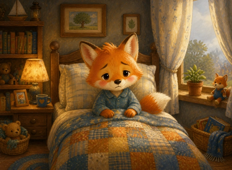 Cover art for the children's picture book "A Cozy Sick Day"