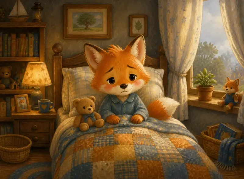Cover art for the children's picture book "A Cozy Sick Day"