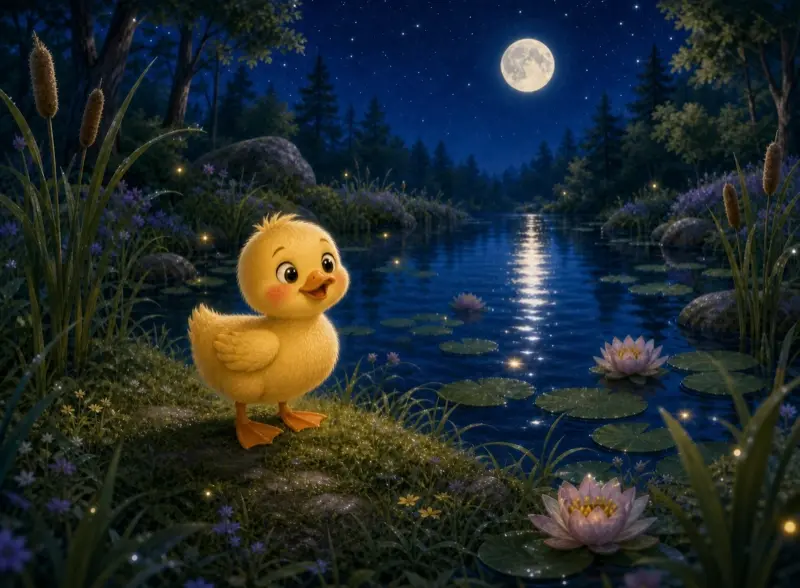 Cover art for the children's picture book "The Moon in the Pond"