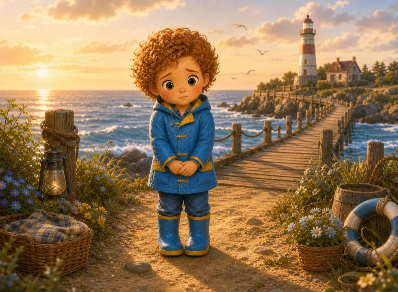 Cover art for the children's picture book "Brave on the Pier"