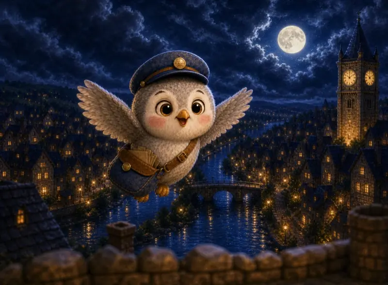 Cover art for the children's picture book "The Midnight Mail"